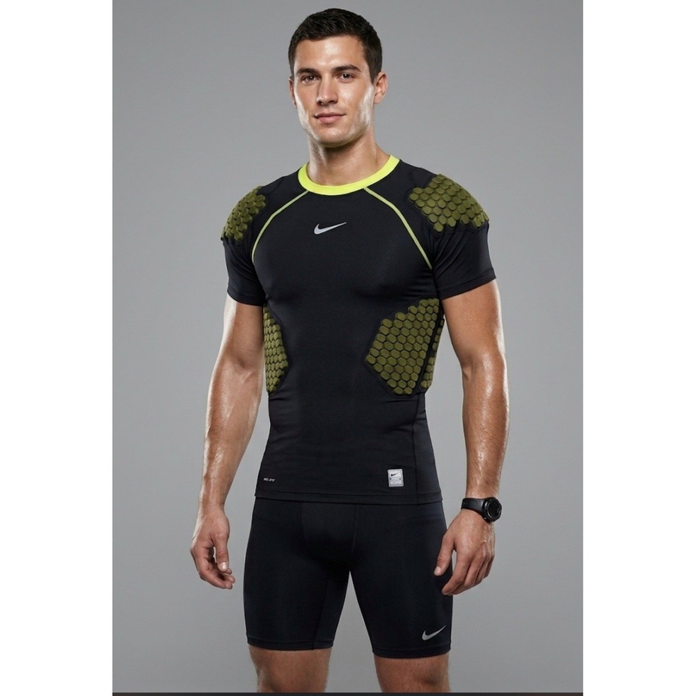 NIKE Pro Combat Hyperstrong Compression 4 Pad Shirt MENS XL Football Rib NWOT